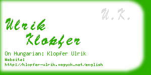 ulrik klopfer business card